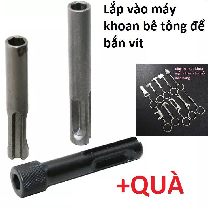 Bộ 3 đầu chuyển khoan bê tông sang bắn vít có nam châm