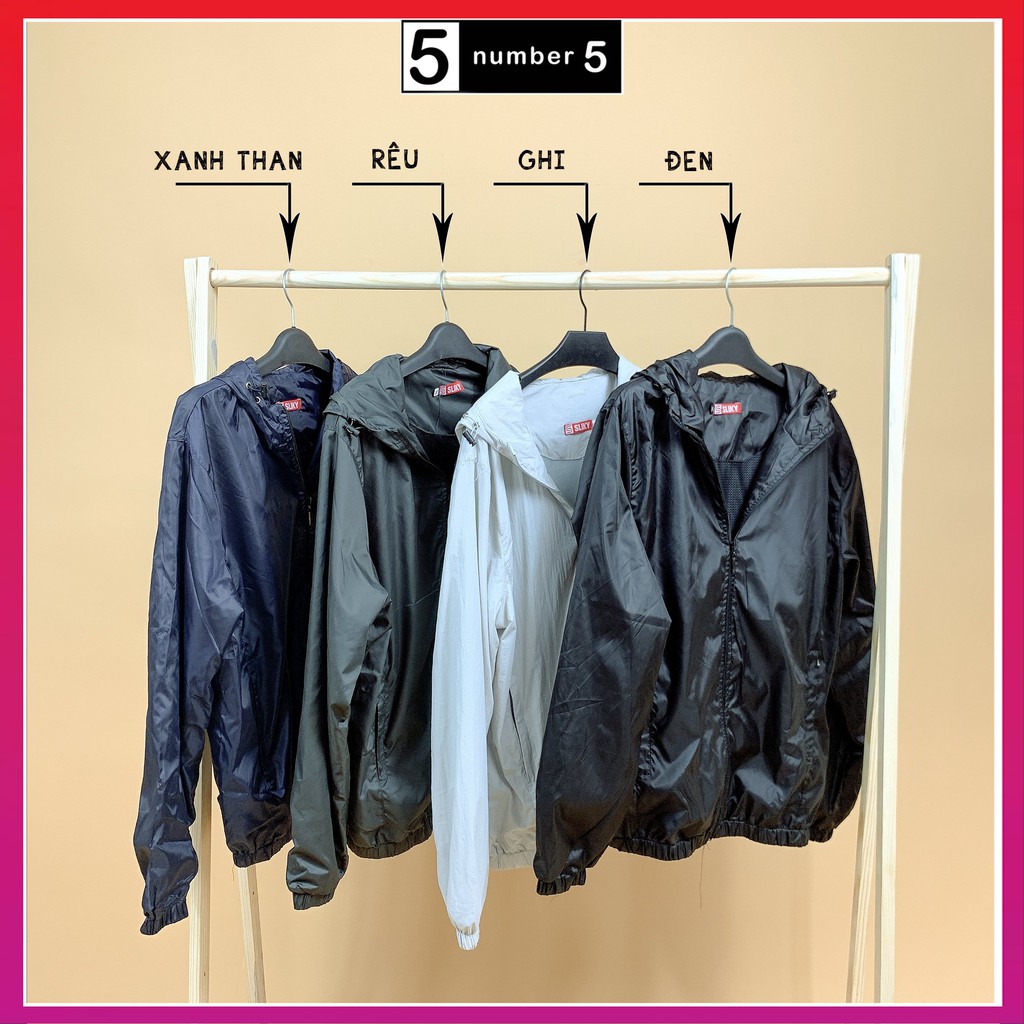 [AG] Áo Gió Nam 2 Lớp Lót Lưới Chống Nước Áo dù thể thao 5 màu kèm túi | BigBuy360 - bigbuy360.vn