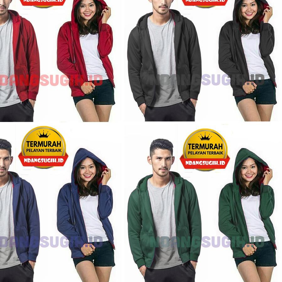 Áo Khoác Hoodie Màu Trơn Phối Khóa Kéo Phong Cách Quân Đội Cá Tính Cho Nam Nữ