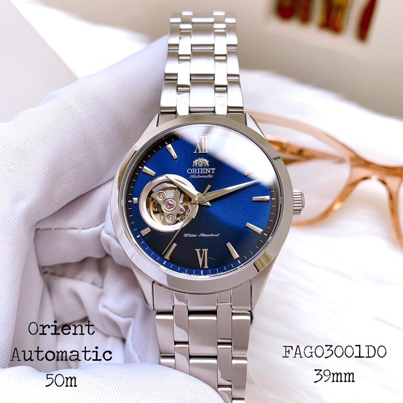 Đồng Hồ Nam Orient Automatic Golden eye II Blue - Dây thép Kính Sapphire Size mặt 38.5mm