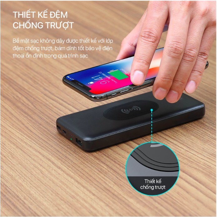 Pin Sạc Dự Phòng 10.000mAh ACOME AP106 Sạc Không Dây Qi 10W - Sạc Nhanh PD + QC3.0 18W - BẢO HÀNH 18 THÁNG