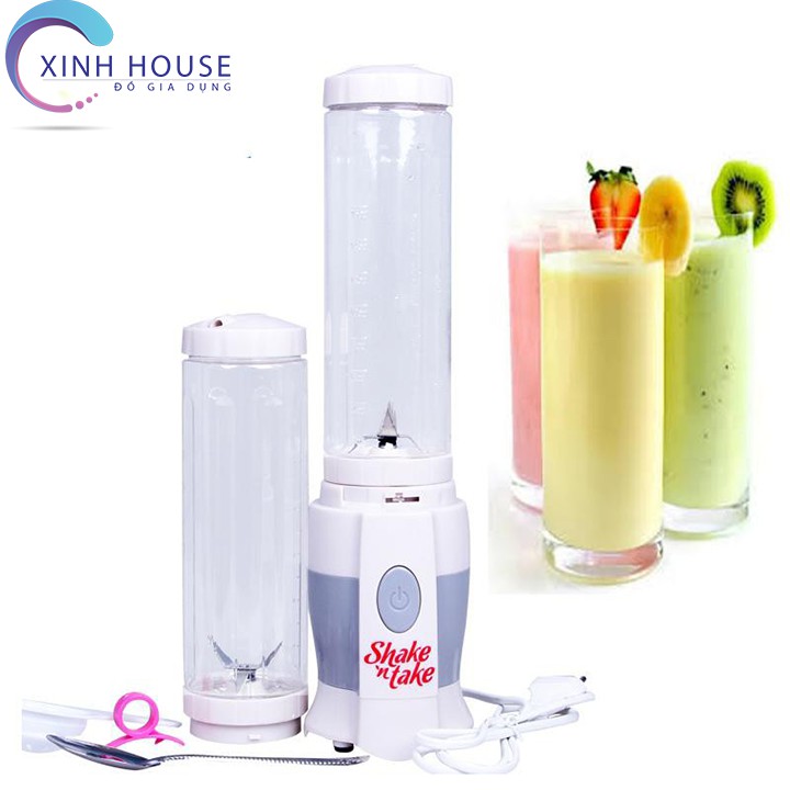 [CHÍNH HÃNG] Máy xay sinh tố 2 cốc Shake, Máy xay cầm tay đa năng tiện lợi