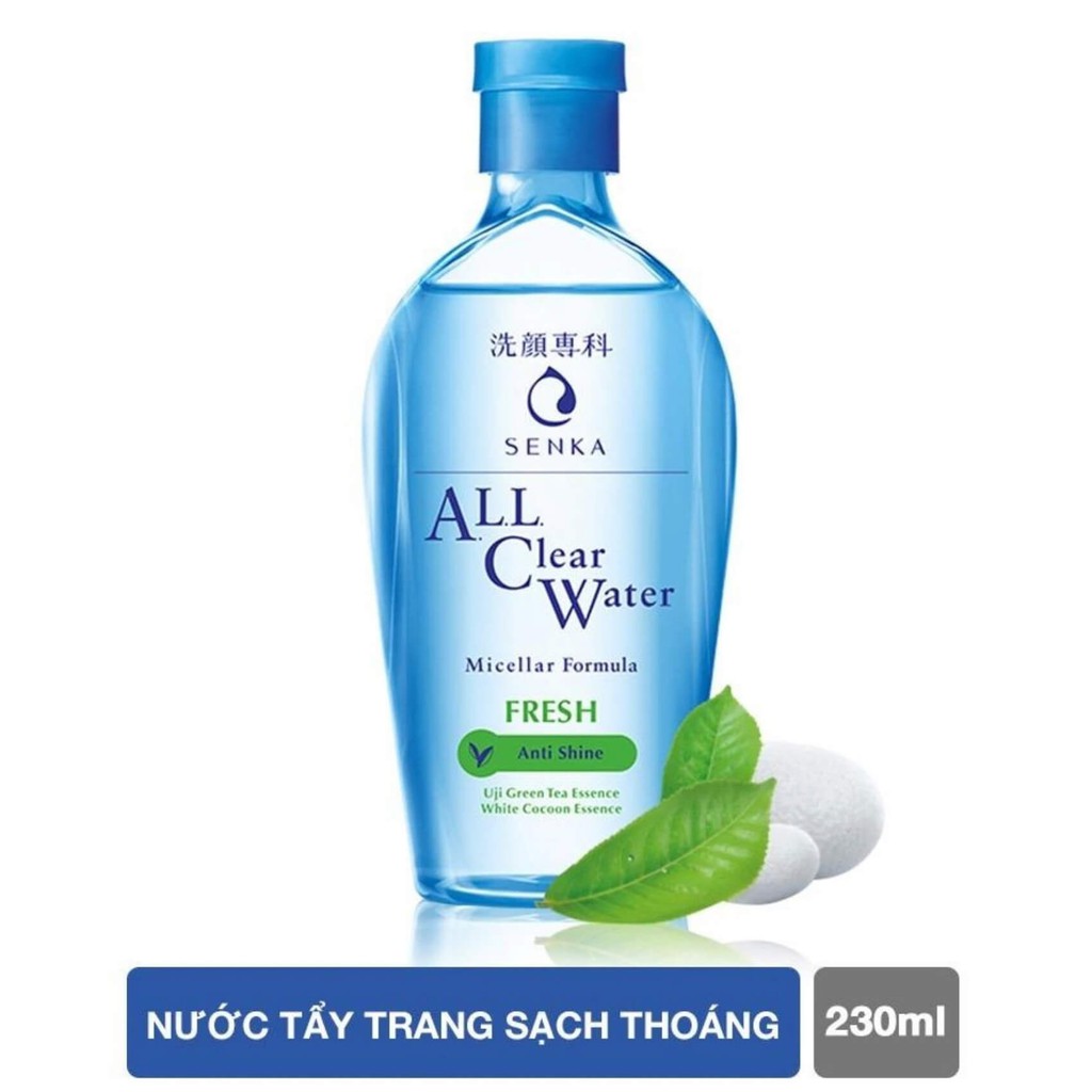 Nước tẩy trang Senka All Clear Water Fresh 230ml (xanh)