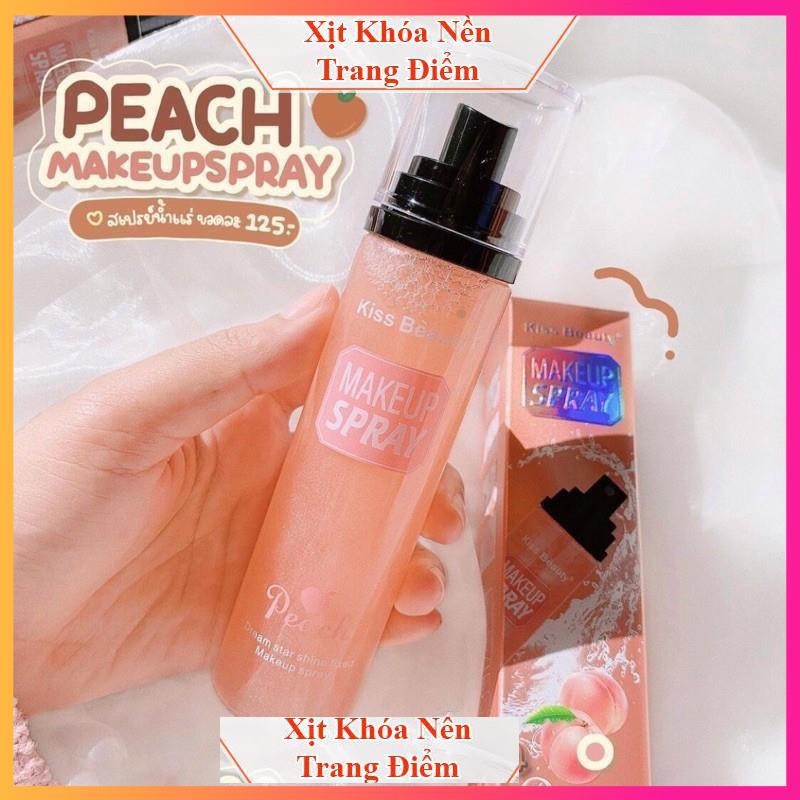 Xịt khóa nền Kiss Beauty hương Đào 110ml giữ lớp trang điểm cố định lâu trôi Ht1