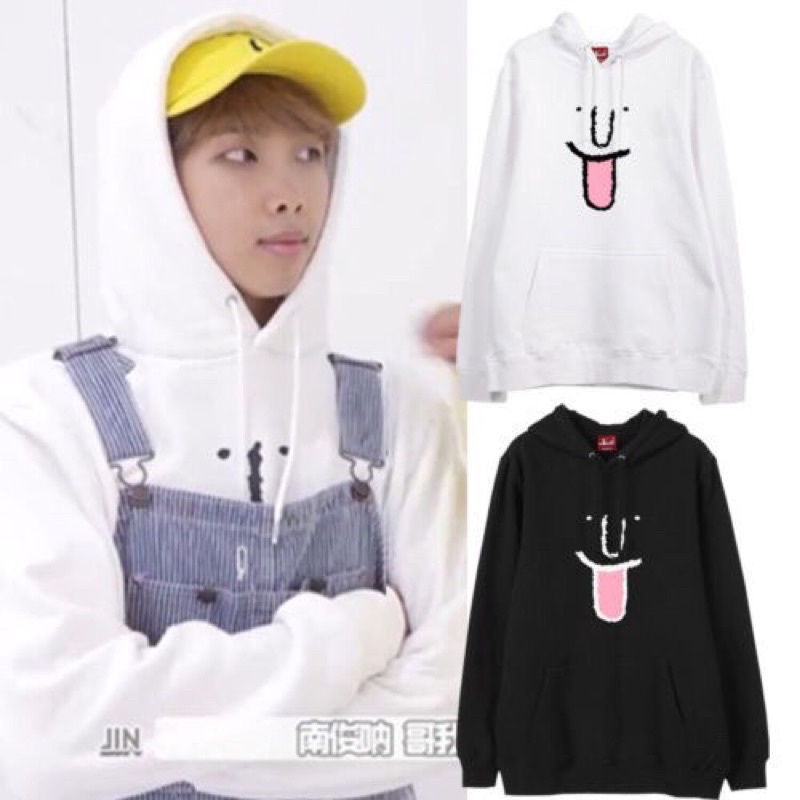 (Tặng ảnh BTS)Áo Hoodie BTS RM lè lưỡi đáng yêu dễ phối