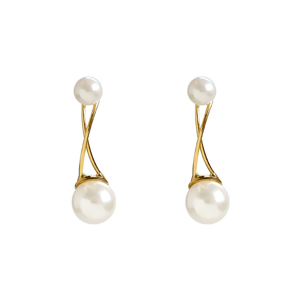 Hoa Tai Hình Thánh Giá Đính Ngọc Trai Nhân Tạo Thời Trang Drop Pearl Earring