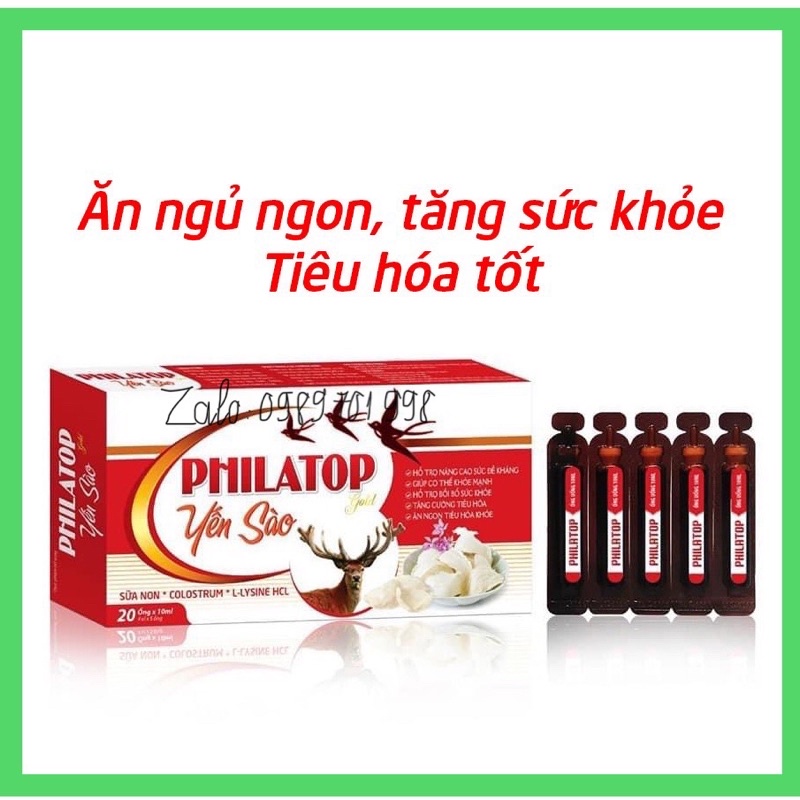 Philatop yến sào sữa non tăng đề kháng,hết biếng ăn,tăng hấp thu ch bé 20 ống