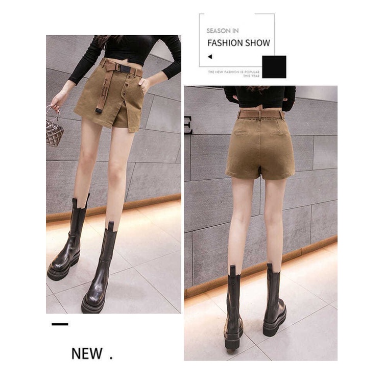 Quần Short Giả Váy Chữ a Lưng Cao Co Giãn Thời Trang Mới Cho Nữ
