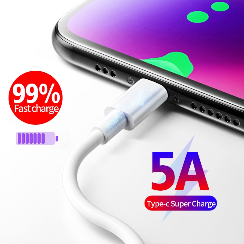 Cáp sạc HdoorLink 5A Type C USB C 40W silicon dẻo sạc siêu nhanh dành cho Samsung Huawei Xiaomi