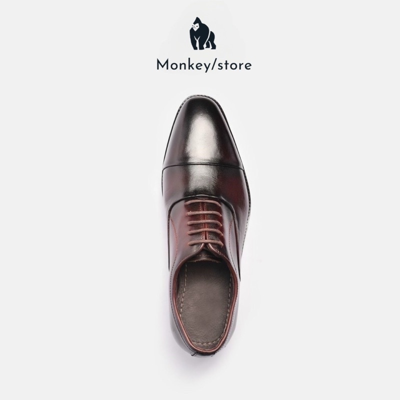 Giày tây nam, Giày oxford brown Da bò patina Đế phíp - Bảo hành 12 tháng ( Ảnh kèm video thật - Mã GTD01 )