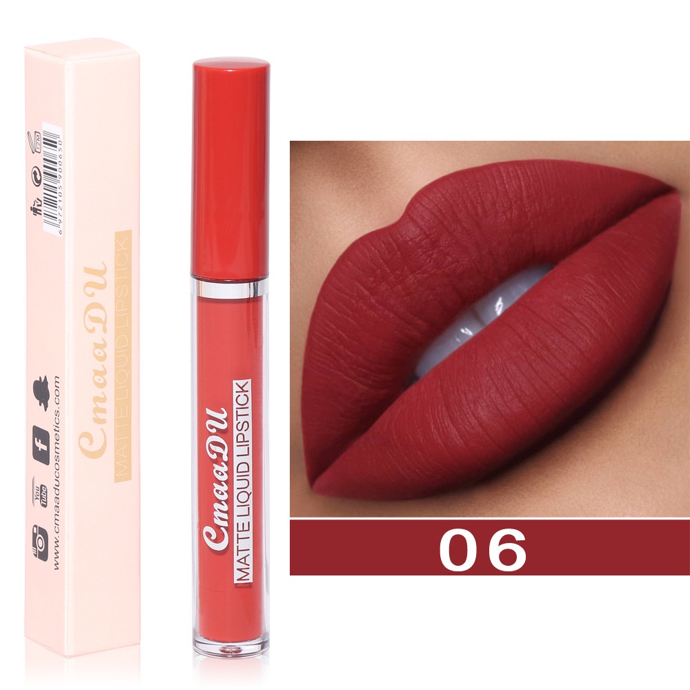 COD CMAADU Liquid Lipstick Matte Lip Gloss Cosmetic Lightweight Lip Glaze Long Lasting Lip Tint Waterproof 10 Color Lips Mak fortunely.vn