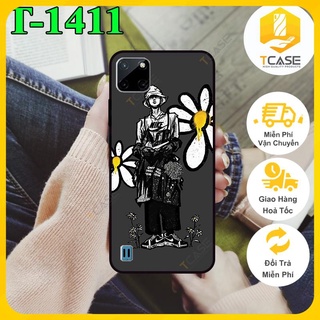 Ốp lưng nhám chống sốc dành cho Realme C21Y, C25Y in hình hoa cúc Daisies