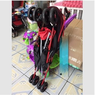 [Trợ giá] Xe đẩy lưới 1 chiều 3 tư thế (mái che, phanh chân, giỏ đồ, tay bấm xoay)