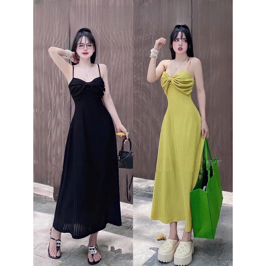 ĐẦM 2 DÂY NƠ NGỰC DÁNG XÒE CÓ MÚT NGỰC, chất gân bông mềm mịn co giãn 4 chiều HacNGỰC