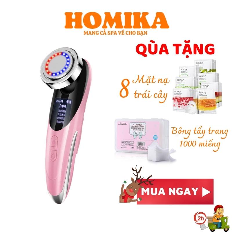 Máy Massage Mặt HOMIKA Máy Đẩy Tinh Chất Dưỡng Chất Mát Xa Mặt Ion Điện Di Tinh Chất Máy Rửa Mặt Cầm Tay Mini