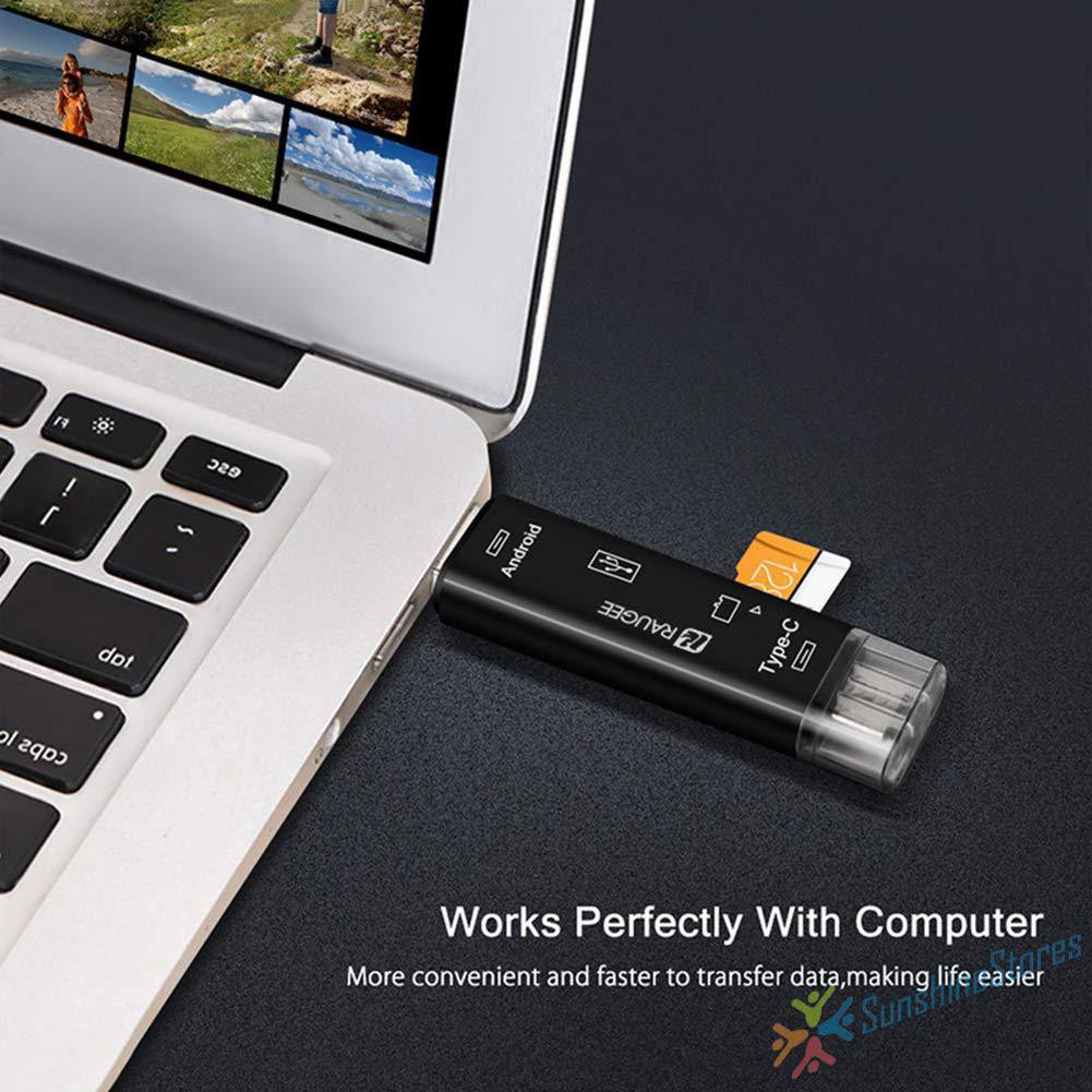 Đầu Đọc Thẻ Nhớ Micro Usb Otg 5 Trong 1 Cho Điện Thoại Laptop | WebRaoVat - webraovat.net.vn