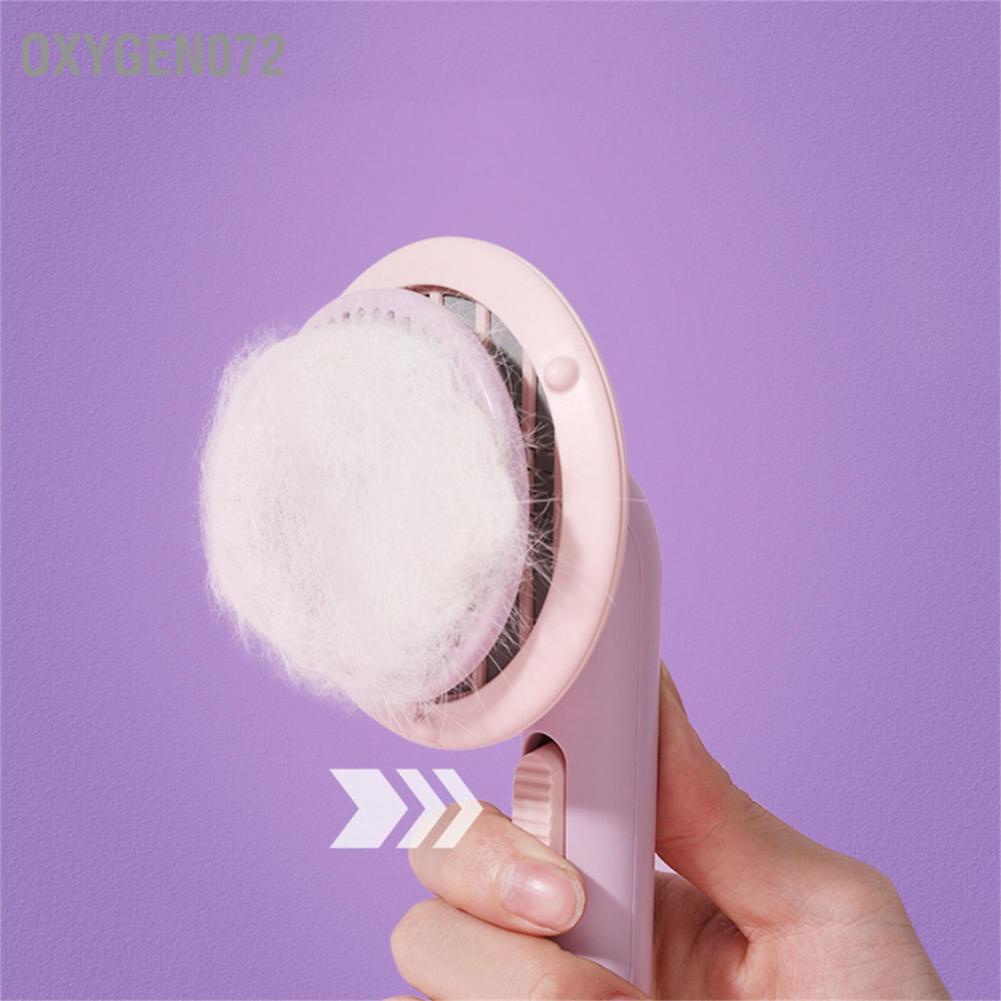 Oxygen072 Oxygen072 Lược silicon cho thú cưng Mát xa thoải mái Tự làm sạch Loại bỏ lông Bàn chải có tay cầm