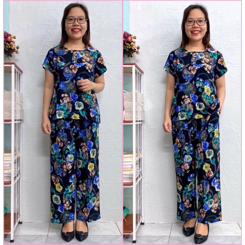 BỘ LANH TRUNG NIÊN ANH THƯ ÁO CỘC QUẦN DÀI CHO BÀ CHO MẸ_ĐỒ BỘ TRUNG NIÊN CHO BÀ CHO MẸ