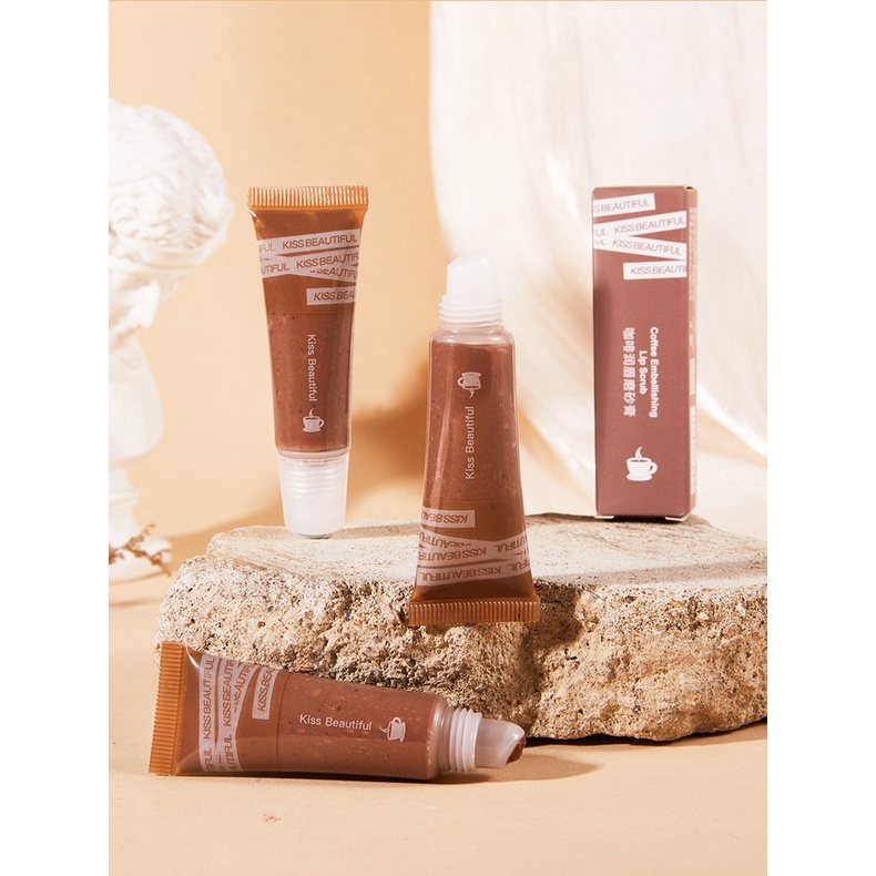 _Ảnh Thật_ Tẩy Tế Bào Chết Cho Môi Kiss Beauty 🤎 Coffee LipScrub Auth Nội Địa