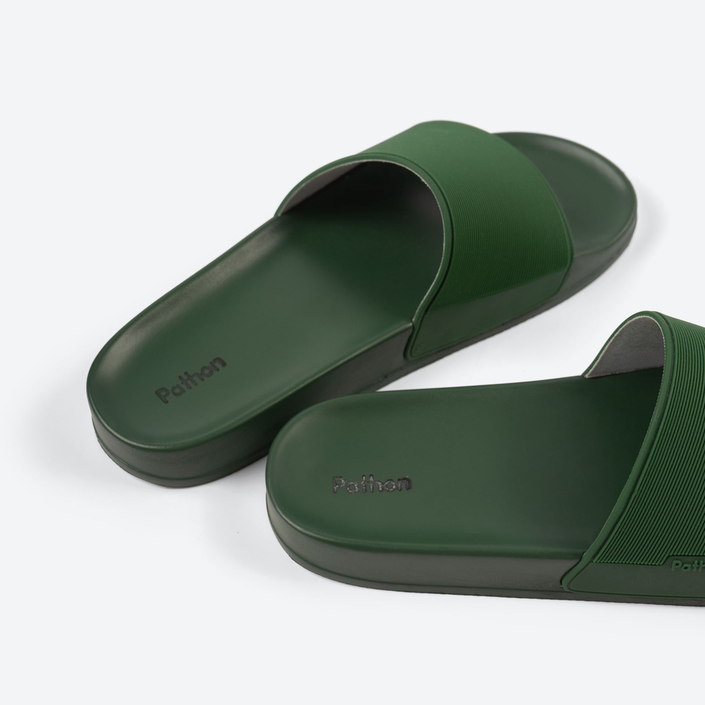 Dép nam nữ quai ngang slipper Pathon quai PVC và đế PU xanh lá in chữ Pathon mẫu 5 SD59