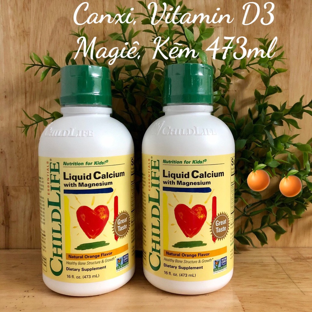 ❤️ [Date 8/2022] Childlife Liquid Calcium Magnesium 473ml Mỹ, Ship Air, Bill đầy đủ
