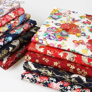 ☑▥✽Tấm vải Cotton in hoa kiểu sườn xám Nhật Bản dễ thương