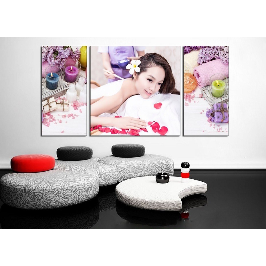 GIÁ XƯỞNG: BỘ 3 TRANH FOMEX TREO TƯỜNG SPA, THẨM MỸ VIỆN