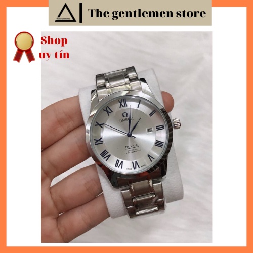 Đồng hồ nam Omega bát quái mặt tròn dây đúc đặc kim trôi giá rẻ - Freeship