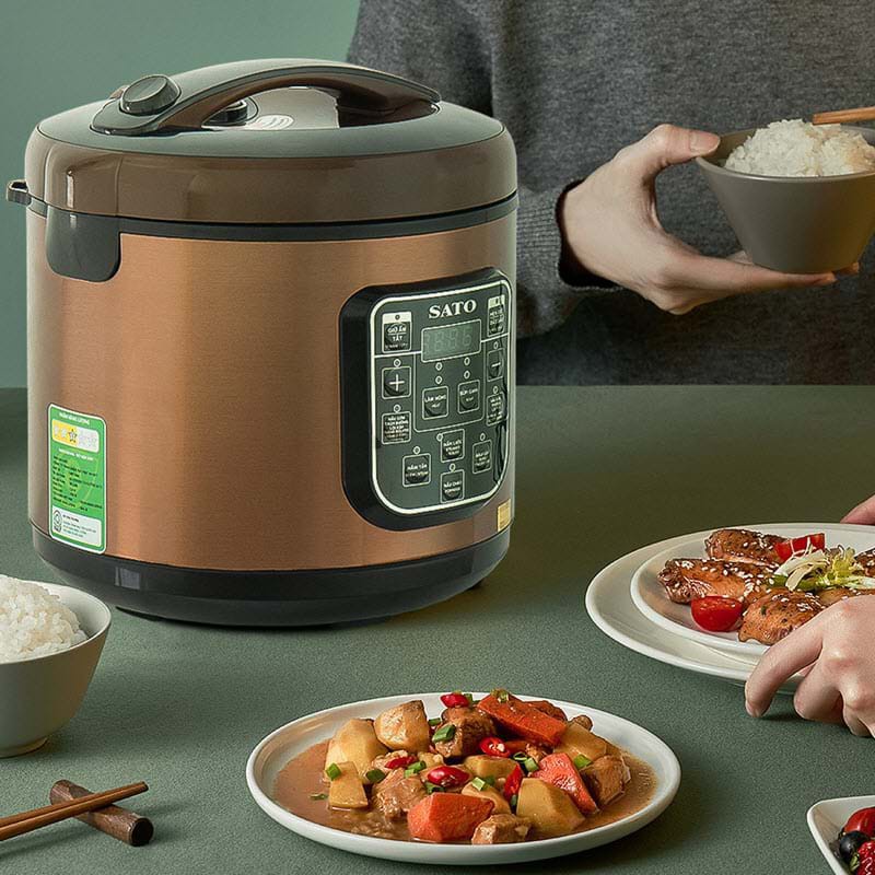 Nồi cơm điện.Nồi cơm đa năng có chức năng tách đường SATO.Dung tích 1.8L,Bảo hành 12 tháng