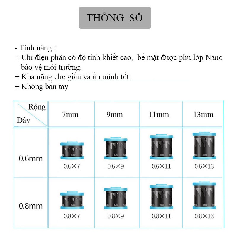Chì Lá Câu Đài Cao Cấp Không Bẩn Tay, chia vạch rõ ràng dễ căn chỉnh