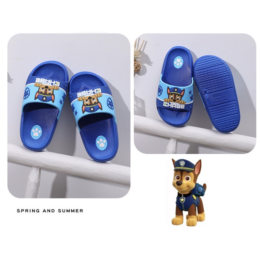 Dép quai ngang đội chó cứu hộ PAW PATROL gồm CHASE MARSHALL RUBBLE SKYE chống trượt chống trơn cho bé chân thoải mái