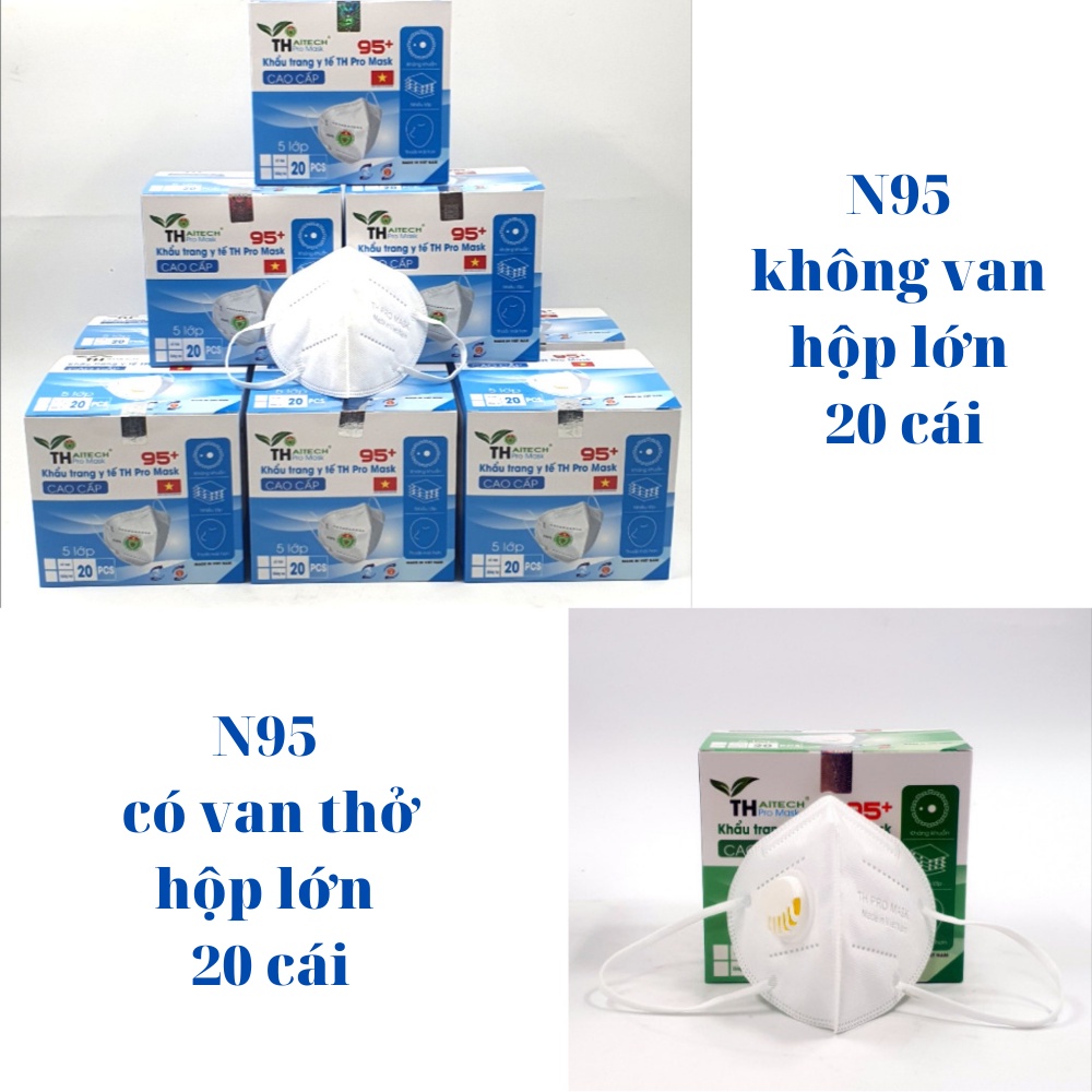 Khẩu trang N95 có van, không van cao cấp xuất khẩu giá sỉ SACUCO kt2