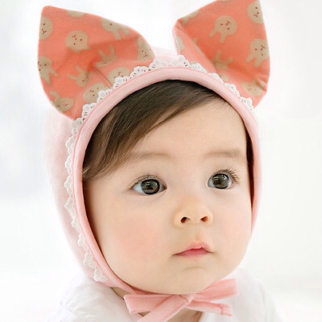 Nón vải cotton 2 tai cột dây