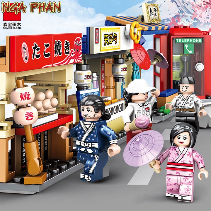 Ẩm Thực Đường Phố Nhật Bản City Đồ Chơi Xếp Hình Lắp Ráp Lego Sembo