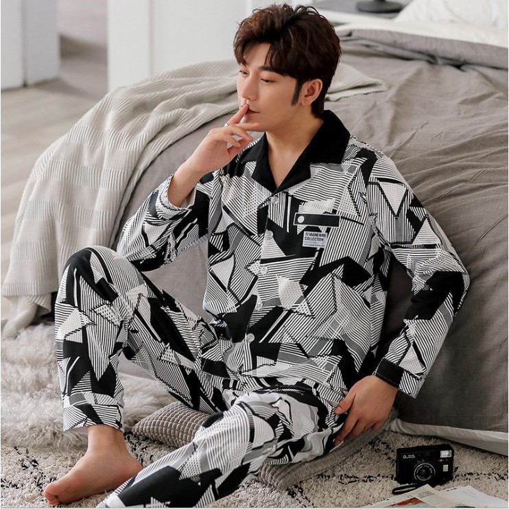 Đồ bộ Pijama đồ ngủ nam cao cấp, vải COTTON 100 dày dặn & thoáng khí phù hợp cho cả 4 mùa