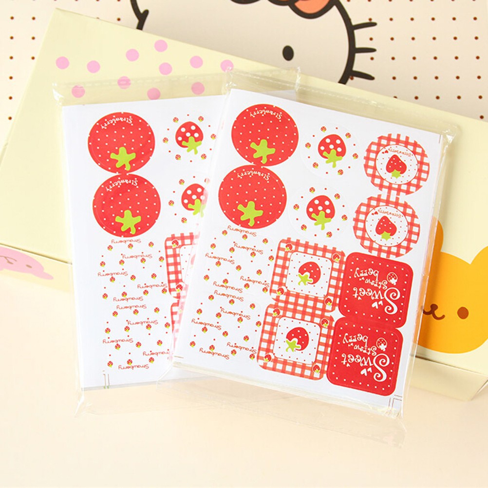 Bộ 24 Sticker Dán Trang Trí Sổ Tay Hình Trái Dâu