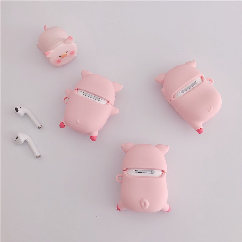 Vỏ bảo vệ bao đựng tai nghe ✔️ case airpod 1 2 Pro ✔️ Lợn hồng