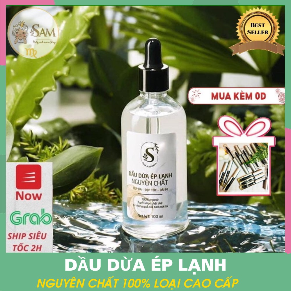 Dầu Dừa Ép Lạnh Nguyên Chất Sam Natural, 100% Chiết Xuất Tự Nhiên, Ngăn Ngừa Vết Rạn Da, Massage Cho Trẻ Sơ Sinh