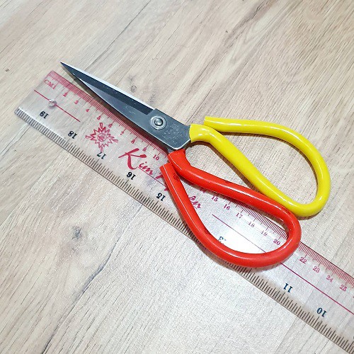 Kéo Cắt Lưỡi Thép Cán Bọc Nhựa 2 Màu Đổ Vàng( loại lớn 21cm)