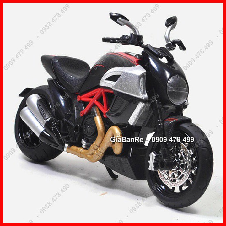 XE MÔ HÌNH TỈ LỆ 1:12 - MOTO DUCATI DIAVEL - H1TOY - CÓ ĐÈN ÂM THANH - 8644