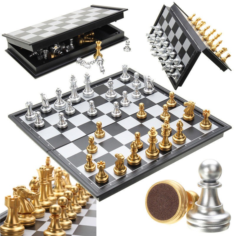 Bộ Cờ Vua Nam Châm UB Cao Cấp Có Thể Gấp Gọn Thi Đấu Quốc Tế Mạ Vàng Từ Tính Nhiều Size Tự Chọn CVUA1