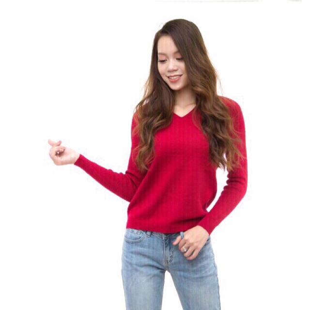 Áo len cổ tim bsk dư xịn