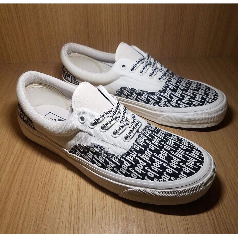 Giày V era Fear Of God, dây chữ, sneaker nam nữ thấp cổ họa tiết chữ