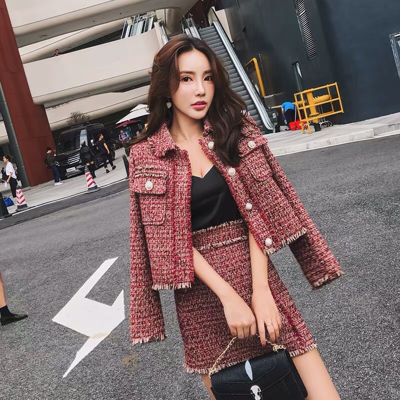 Sét Áo Khoác Dạ + Chân Váy Cao Cấp | Tomjune Shop D016