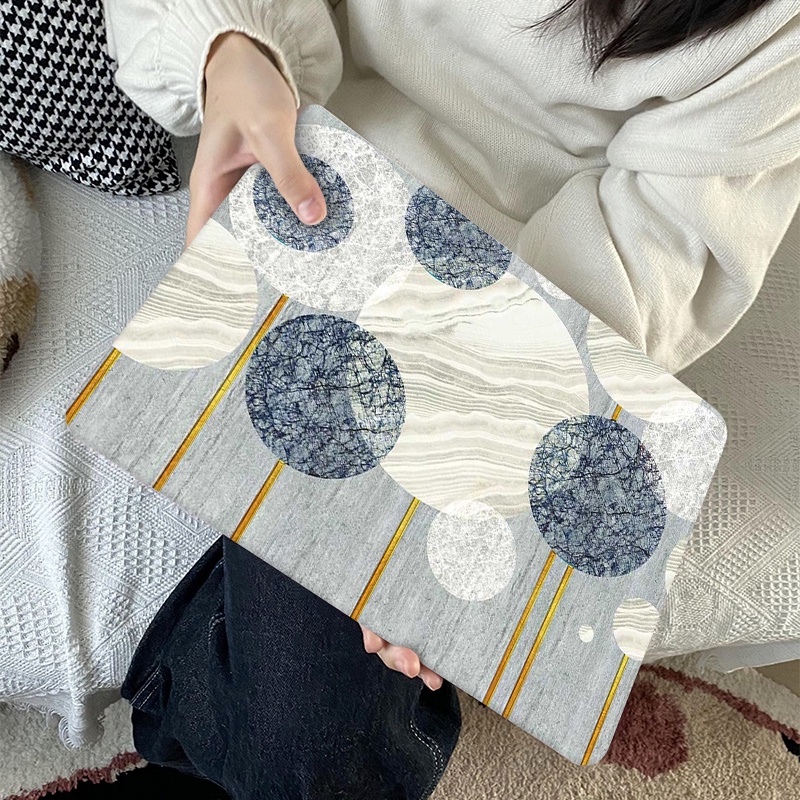 Ốp Máy Tính Bảng Họa Tiết Hình Học Có Bàn Phím Cho MacBook Air 13 A1466 A1369 2012-2017 Release M1 Pro 13 inch A2338 A2289 A2251 New Air13 A2337 A1932