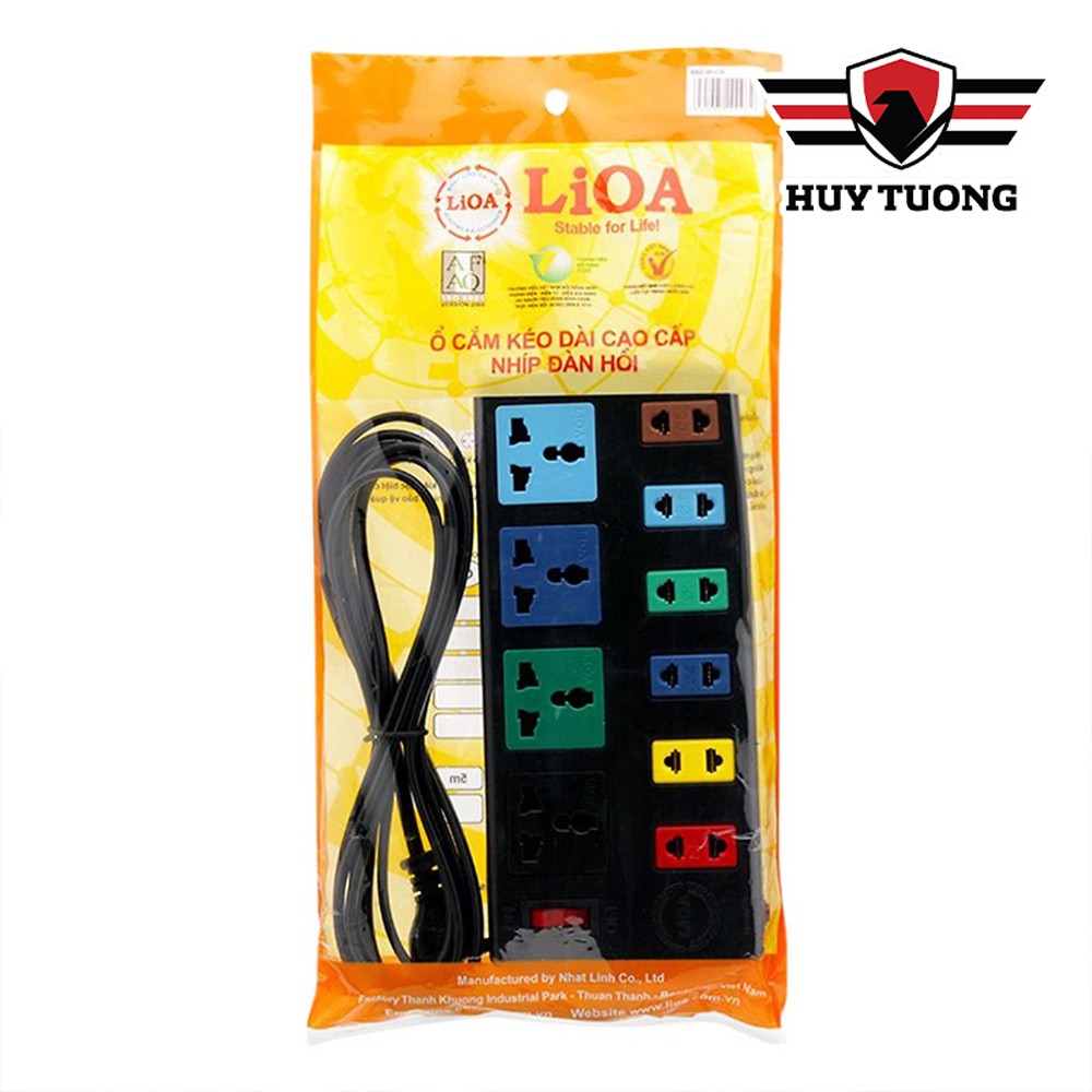 Ổ cắm điện LIOA 🚚 FREESHIP 🚚 Ổ cắm điện LIOA 4 lỗ, 6 lỗ, 10 lỗ có công tắc, dây dài 3m/5m 1000W - Huy Tưởng