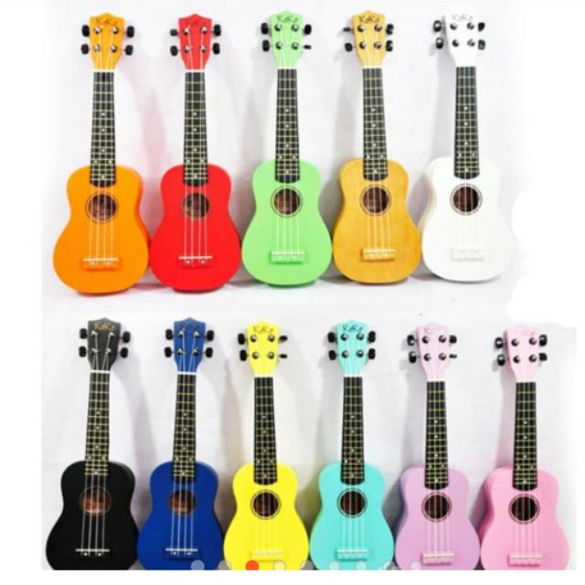 Đàn ukulele- soprano size 21( màu hồng, xanh dương, trắng ,đen, vàng )