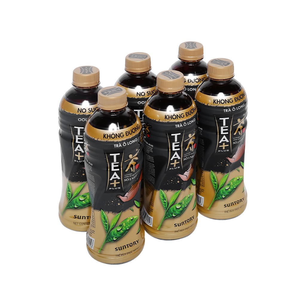 Thùng 24 chai trà ô long Tea Plus không đường 455ml