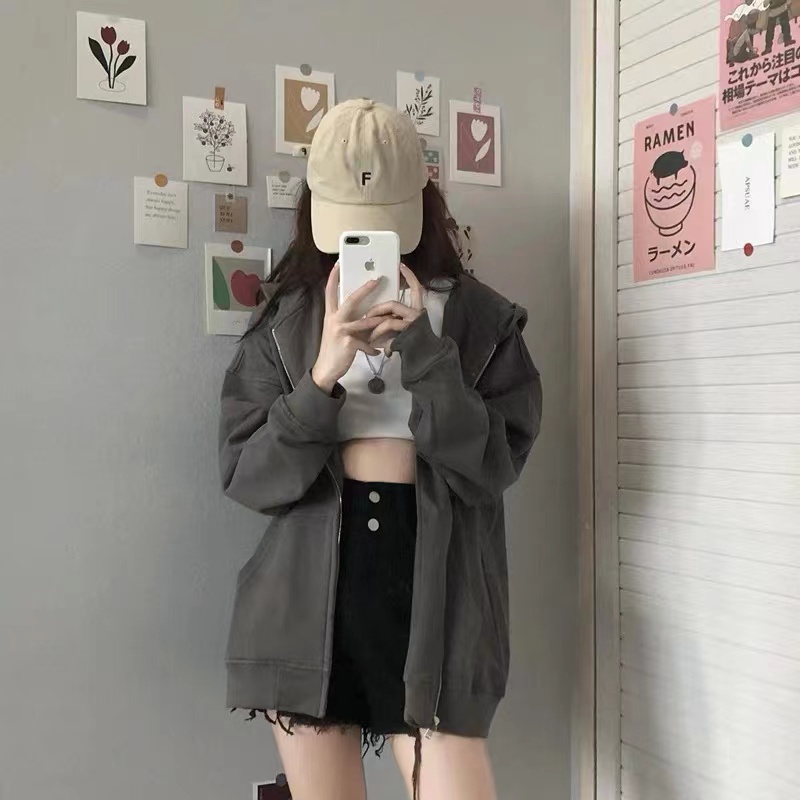 Áo Khoác Hoodie Dáng Rộng Thời Trang Xuân Thu Cho Nữ