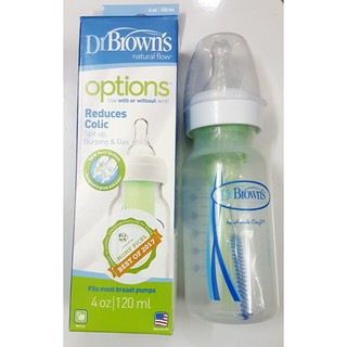 Bình sữa Dr Brown's 120ml từ Mỹ nhãn Natural Flow Options Reduces Colic